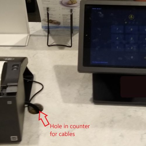 Counter Terminal Has a hole