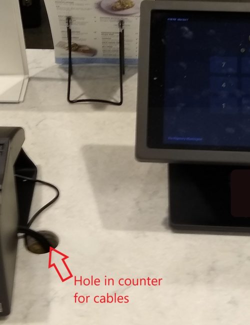 Counter Terminal Has a hole